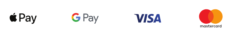 Betaalmethoden: Apple Pay, Google Pay, VISA, Mastercard